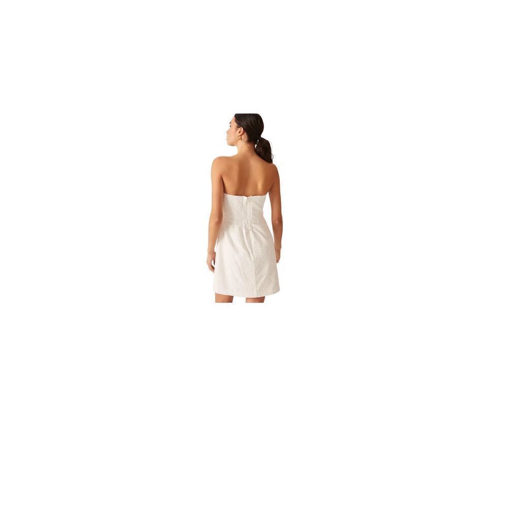 Anthropologie Hutch Eyelet Bow-Tie Mini Dress Ivory Size 10 NWT